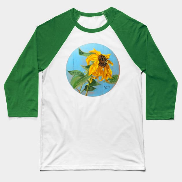 Sunflower in the Wind Baseball T-Shirt by Carol Landry Fine Art 